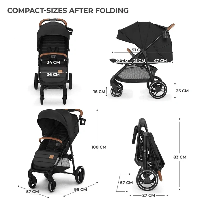 טיולון Kinderkraft Grande Plus - שחור - Image 4