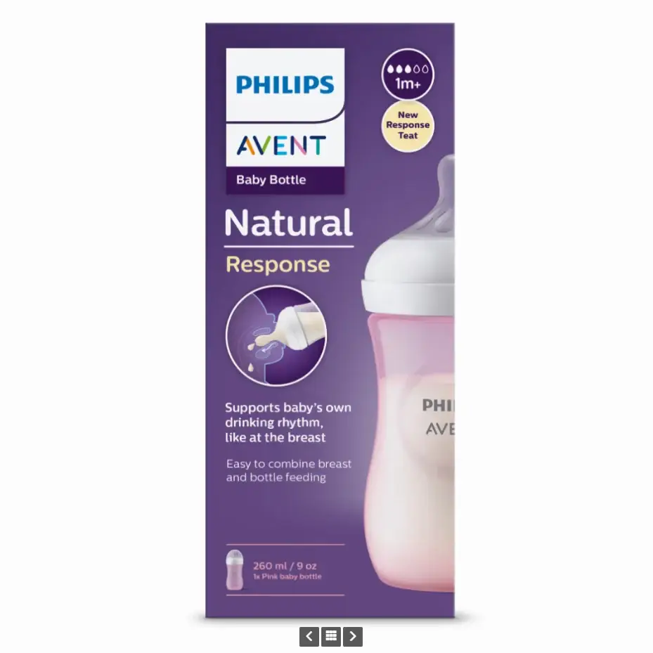 AVENT Natural Resp בקבוק אוונט 260 מ"ל Pink - Image 3