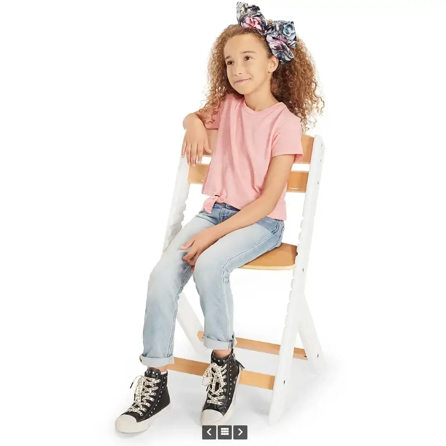 כסא אוכל + ריפוד מתכוונן אנוק Enock שחור לבן Kinderkraft - Image 8