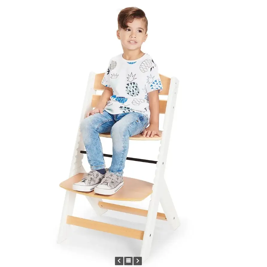 כסא אוכל + ריפוד מתכוונן אנוק Enock שחור לבן Kinderkraft - Image 9