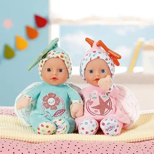בובת בייבי בורן מלאך ורוד/תכלת 18 ס"מ עם רעשן (6) - Image 4