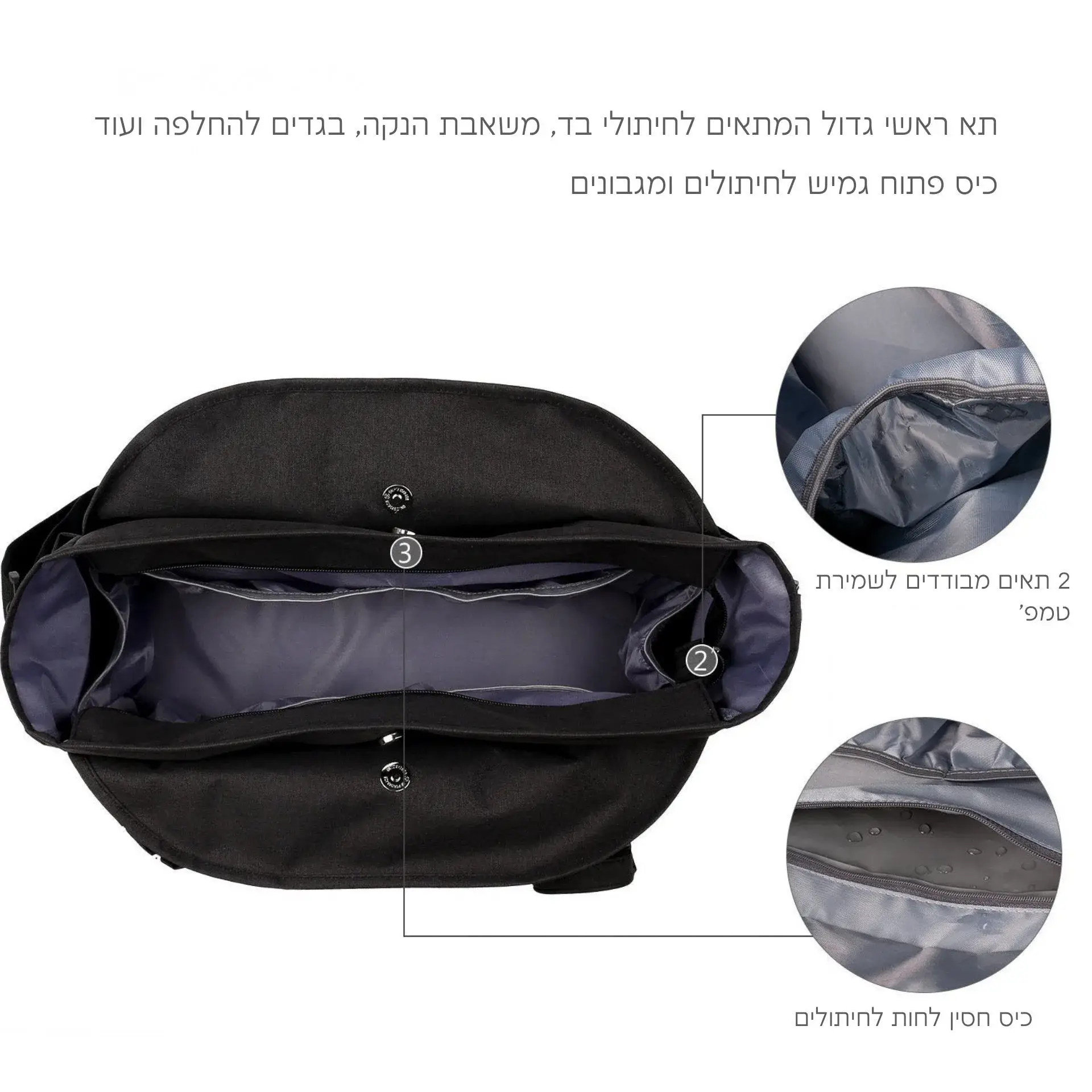 תיק גב מעוצב Barchen להחתלה ולעגלה  - 5 תאים - Image 7