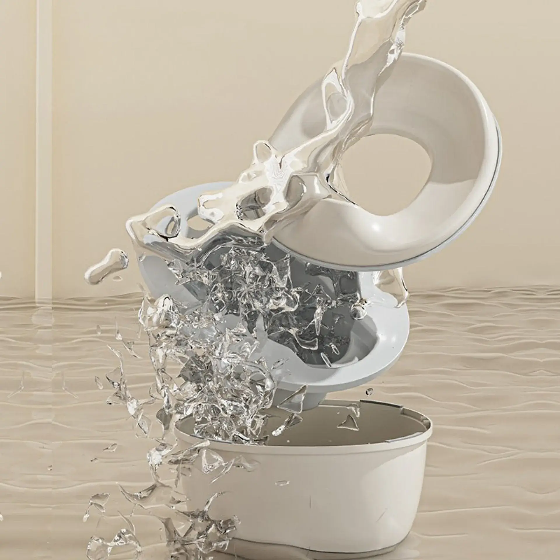 סיר לילה עם מושב אסלה ניתן לפירוק - בז' - Image 3