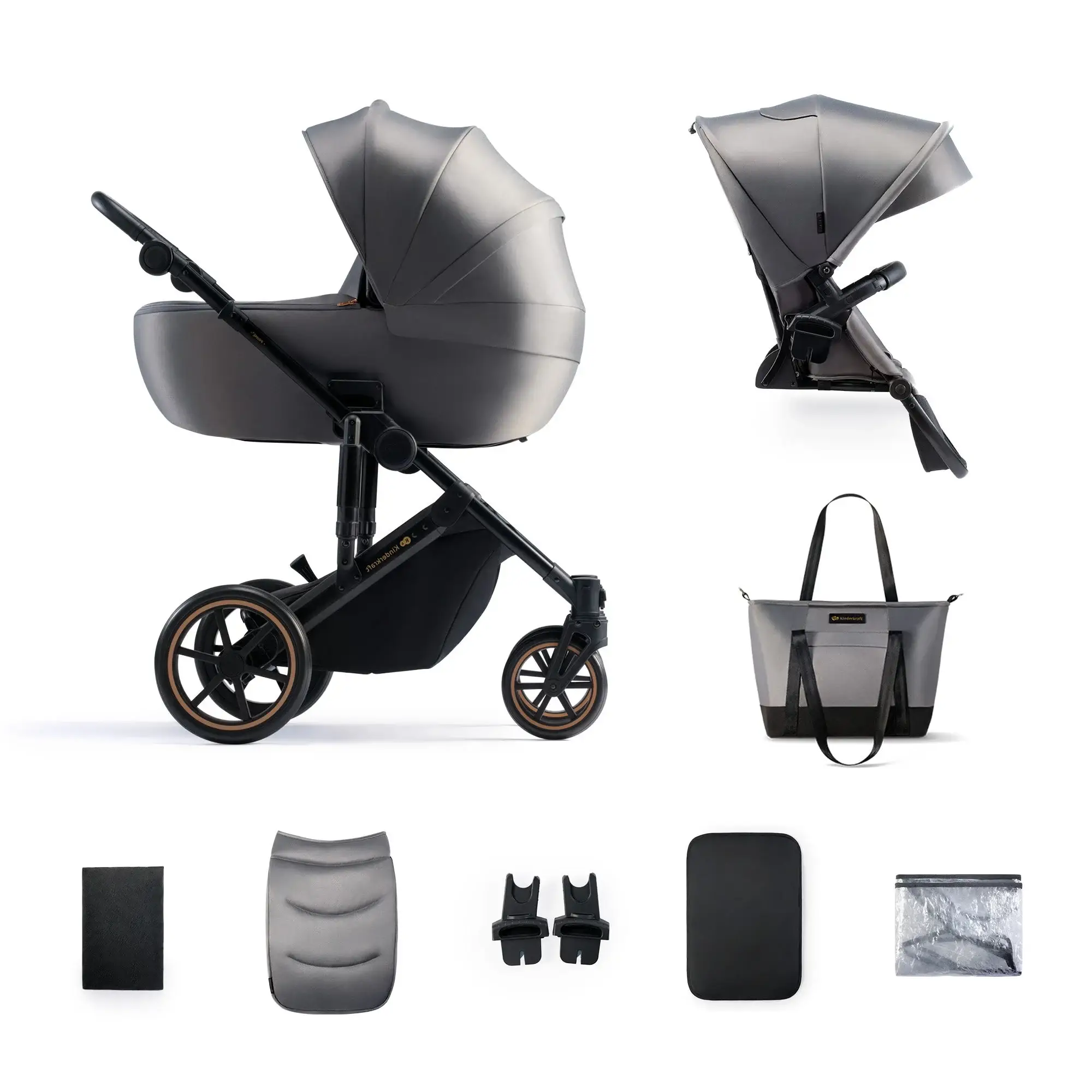 עגלת תינוק Kinderkraft Prime 2in1 - בולמי זעזועים משופרים - Image 26