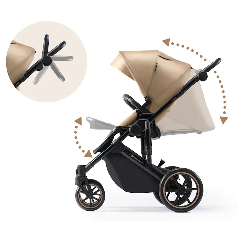 עגלת תינוק Kinderkraft Prime 2in1 - בולמי זעזועים משופרים - Image 5
