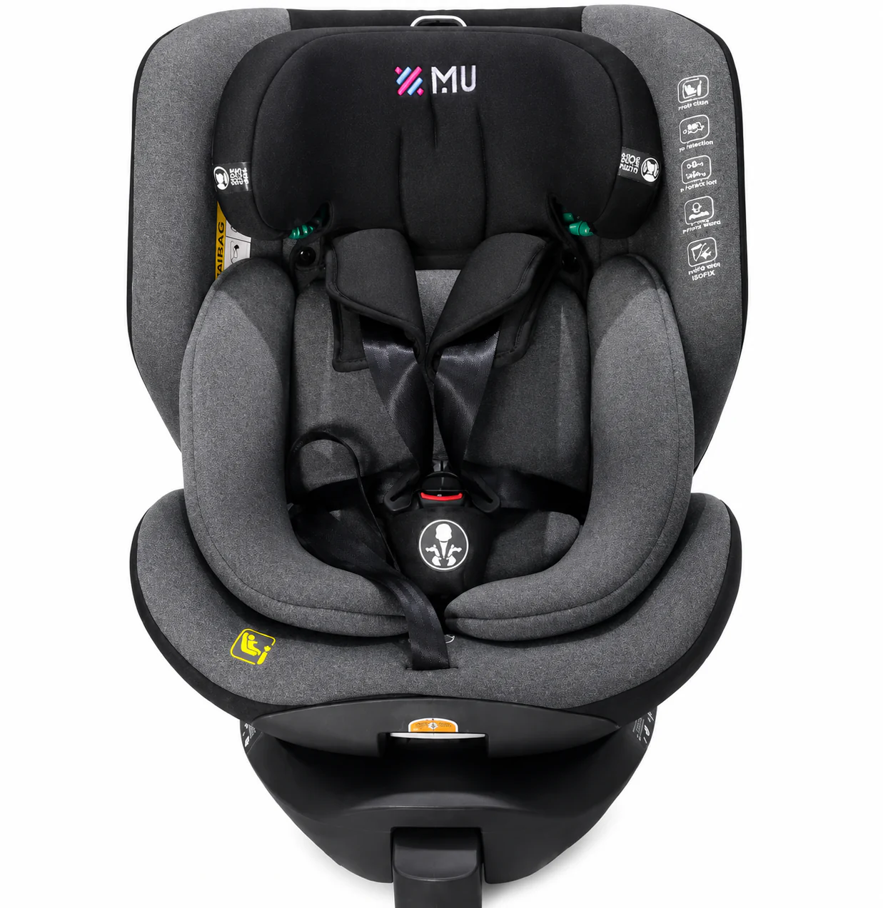 MU כיסא בטיחות מסתובב 360° עם רגלית תמיכה  MCU101 - Image 2