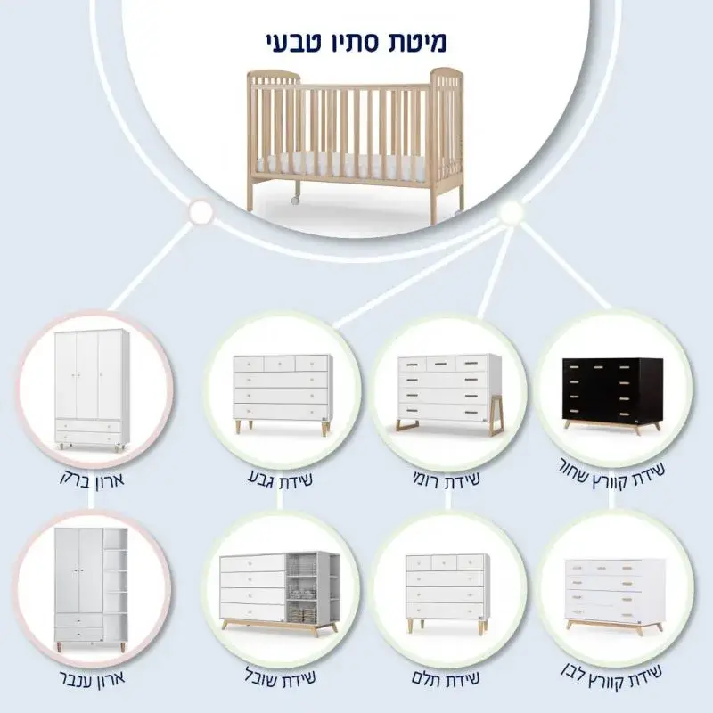 מיטת תינוק סגל דגם סתיו - עץ מלא - Image 16