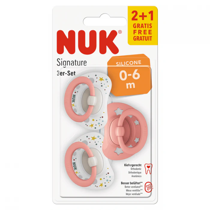 שלישיית מוצצים 0-6 חודשים NUK Signature
