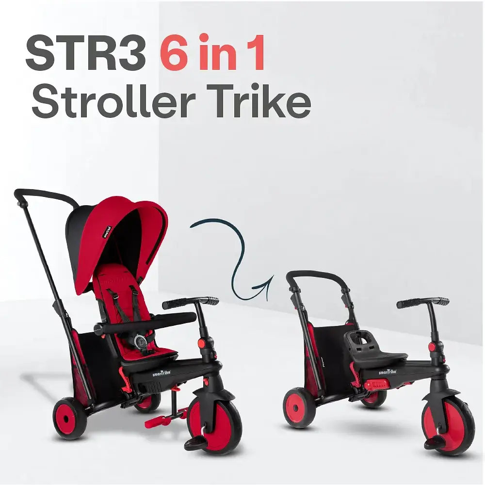 תלת אופן מתקפל סופר קומפקטי 6 ב 1 סמארטפולד STR3 - אדום סמארט טרייק - Image 3